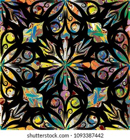 Paisley vector seamless pattern. Colorful ornamental abstract background. Floral oriental hand drawn ornaments. Modern design for wallpapers, fabric, textile, printing. Ornate paisley flowers, leaves