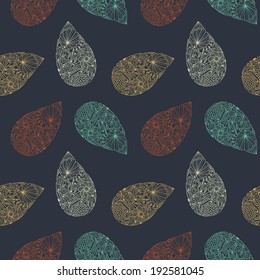 Paisley vector seamless pattern. Ethnic endless background.