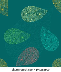 Paisley vector seamless pattern. Ethnic endless background