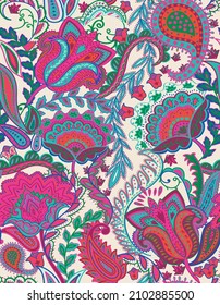 Paisley vector seamless pattern. Ornate floral decor. Vector illustration