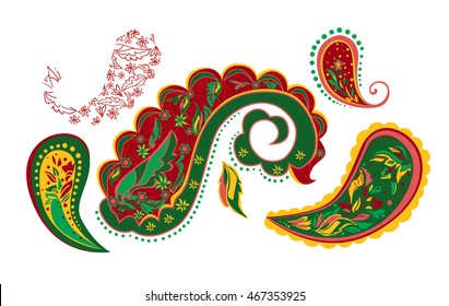 Paisley vector, textile print Paisley
