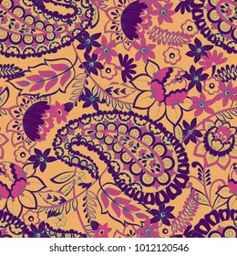 paisley vintage seamless pattern. damask vector background