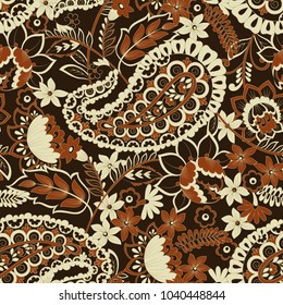 paisley vintage seamless pattern. damask vector background