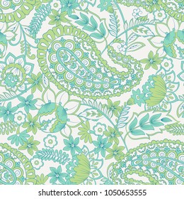 paisley vintage seamless pattern. damask vector background