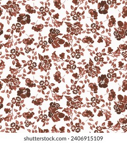Paisley watercolor floral pattern tile: flowers, floral, tulips, leaves. Oriental indian traditional hand painted water color whimsical seamless print, ceramic design. Abstract india batik background