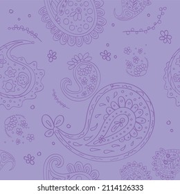 Paisley-based seamless pattern, the best motif for printing on fabric or paper.