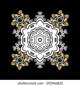 Paisleys elegant floral vector background wallpaper illustration with vintage stylish beautiful modern 3d line art gold and paisley flowers, doodles, leaves and ornaments.