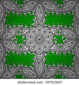 Paisleys elegant floral vector background wallpaper illustration with vintage stylish beautiful modern 3d line art white and green paisley flowers leaves and ornaments.