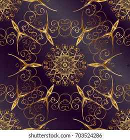 Paisleys elegant floral vector background wallpaper illustration with vintage stylish beautiful modern 3d line art gold and paisley flowers leaves and ornaments.