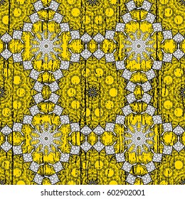 Paisleys elegant floral vector pattern background wallpaper illustration with vintage stylish beautiful modern line art ornamental and yellow paisley flowers leaves and ornaments.