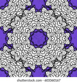Paisleys elegant floral vector pattern background wallpaper illustration with vintage stylish beautiful modern 3d line art blue and violet paisley flowers leaves and ornaments.
