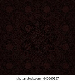 Paisleys elegant floral vector pattern background wallpaper illustration with vintage stylish beautiful modern 3d line art dim and brown paisley flowers leaves and ornaments.