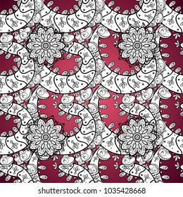 Paisleys elegant floral vector seamless pattern background wallpaper illustration with vintage stylish beautiful modern 3d line art white and paisley flowers leaves and ornaments.