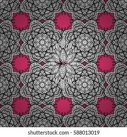 Paisleys elegant floral vector seamless pattern background wallpaper illustration with vintage stylish beautiful modern 3d line art white and pink paisley flowers, doodles, leaves and ornaments.