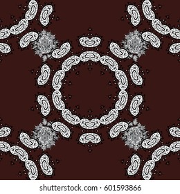 Paisleys elegant floral vector seamless pattern background wallpaper illustration with vintage stylish beautiful modern 3d line art white and brown paisley flowers leaves and ornaments.