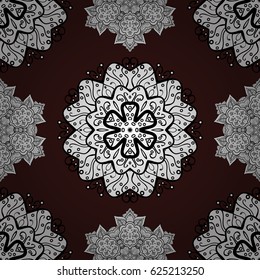 Paisleys elegant floral vector seamless pattern background wallpaper illustration with vintage stylish beautiful modern 3d line art white and brown paisley flowers leaves and ornaments.