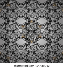 Paisleys elegant floral vector seamless pattern background wallpaper illustration with vintage stylish beautiful modern 3d line art gold and gray paisley flowers leaves and ornaments.