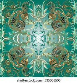 Paisleys floral seamless pattern. Vector endless luxury fabric texture. Vintage 3d paisley wallpaper. Floral background with decorative paisley pattern ornaments.