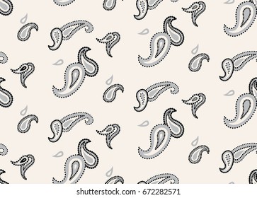 Paisley.Seamless vector pattern.Traditional ethnic pattern. Brushwork by hand. Black and white vector image.