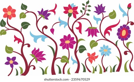 paithani flower bunch for small flower vetor