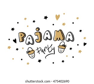 Pajama party card. Slumber party
,