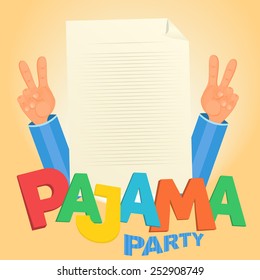 Pajama party concept. Vector card