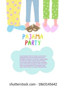 
Pajama party invitation, banner. Children's holiday. Editable vector illustration.