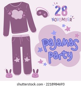 Pajama Party Invitation Card. Sleepover