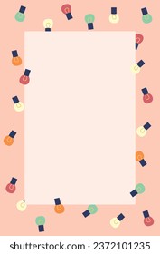 Pajama party invitation, frame made of colored lights.