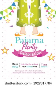 Pajama party poster with fun and Invitation for slumber party