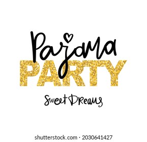 Partido Pajama, dulces sueños de texto diseño de concepto de sueño.