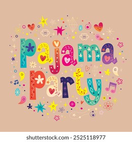 design de letra exclusivo do pajama party