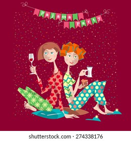 Pajama party. Vector illustration