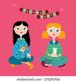 Pajama party. Vector illustration