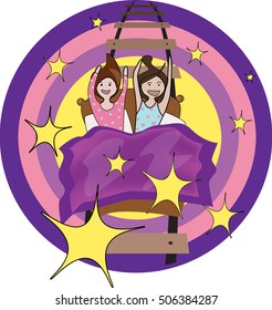 pajama party vector illustration