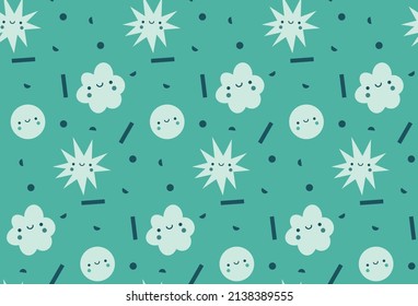 pajama pattern. sleepy clouds, moon and stars