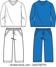 Pajama Set Fashion Flat Templates