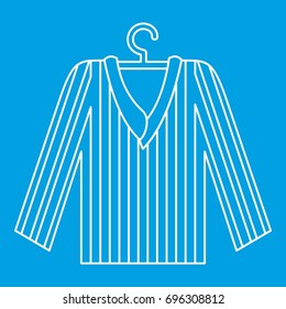 Pajama shirt icon blue outline style isolated vector illustration. Thin line sign