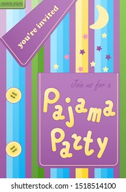 Pajama Sleepover Party Card Form Pajamas Stock Vector (Royalty Free ...