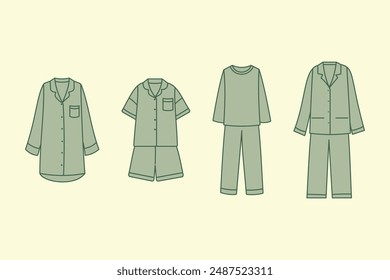 Pajamas cartoon illustration, green color