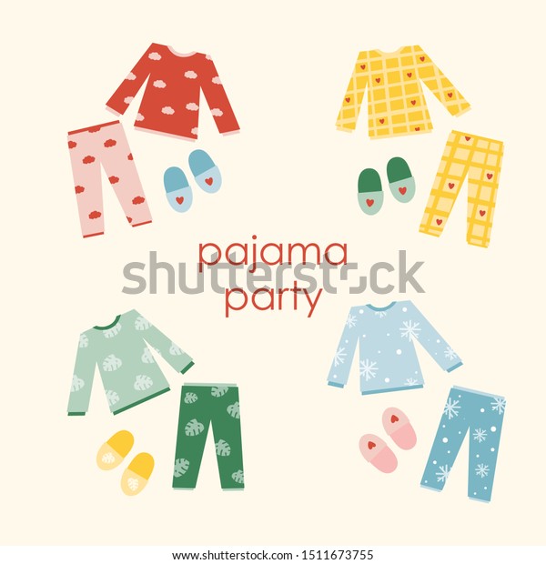pajamas
collection, pajama party, vector
illustration
