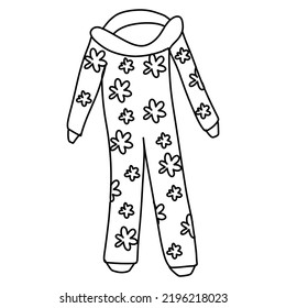 Pajamas Decorated Flowers Painted Style Doodle Stock Vector (Royalty ...