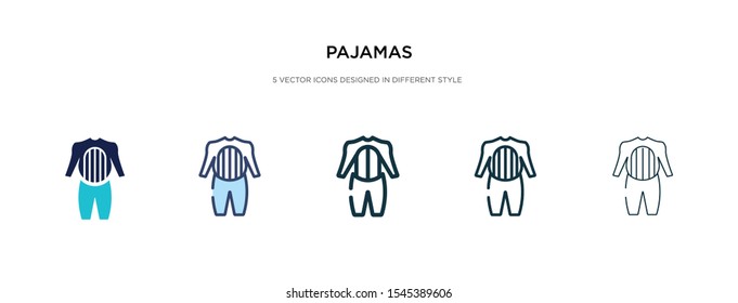pajamas icon in different style vector illustration. two colored and black pajamas vector icons designed in filled, outline, line and stroke style can be used for web, mobile, ui