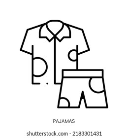 pajamas icon. Linear style sign isolated on white background. Vector illustration