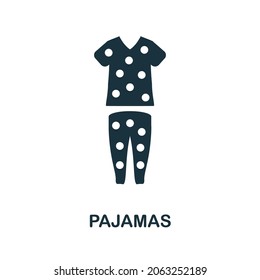 Icono de pijamas. Signo monocromo de la colección de reposo de casa. Ilustración de icono de Creative Pajamas para diseño web, infografía y más