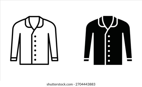 Pajamas icon set, of vector icons isolated on a white background.