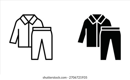 Conjunto de iconos de pijamas, conjunto de iconos vectoriales aislados sobre un fondo blanco.