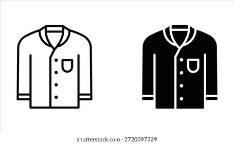 Conjunto de iconos de pijamas, conjunto de iconos vectoriales aislados sobre un fondo blanco.