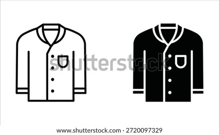 Pajamas icon set, of vector icons isolated on a white background.