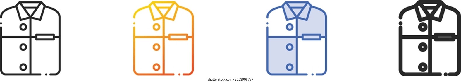 pajamas icon.Thin Linear, Gradient, Blue Stroke and bold Style Design Isolated On White Background
